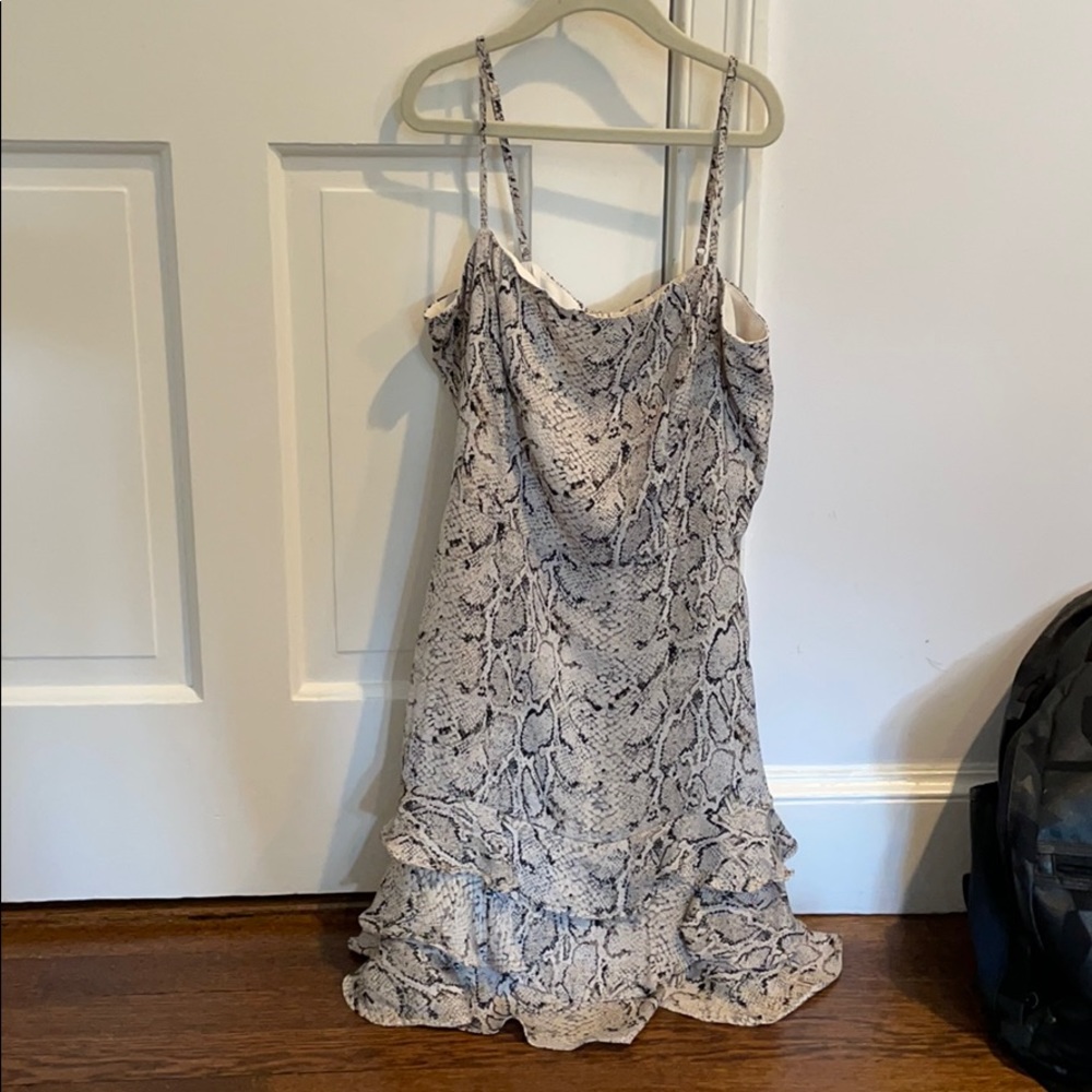 Snake skin pattern mini dress